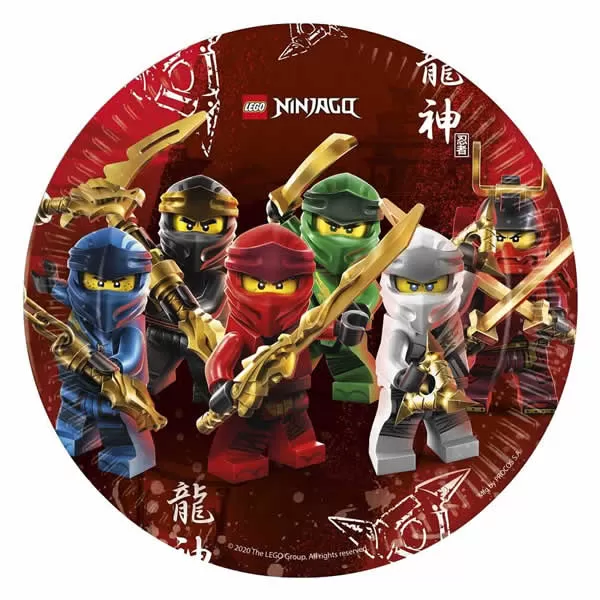 Papír tányér, Lego Ninjago, 23cm,  8 db/csomag