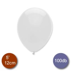 Pasztel,  fehér lufi, 100 db,  12cm