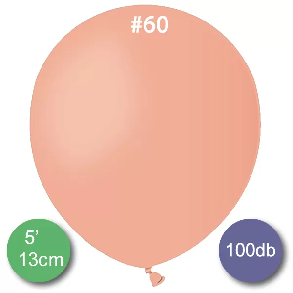 Pasztel,  lazac pink, lufi, 100 db GÖMB, d13cm (A50)