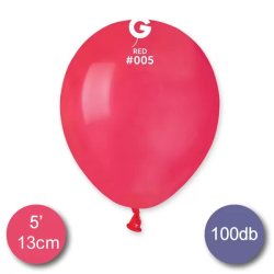 Pasztel,  piros lufi, 100 db GÖMB, d13cm