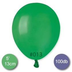 Pasztel,  sötét zöld lufi, 100 db GÖMB, d13cm (A50/13)