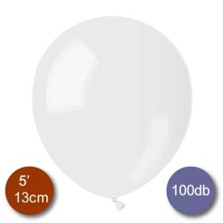 Pasztel, átlátszó lufi, 100 db GÖMB, d13cm