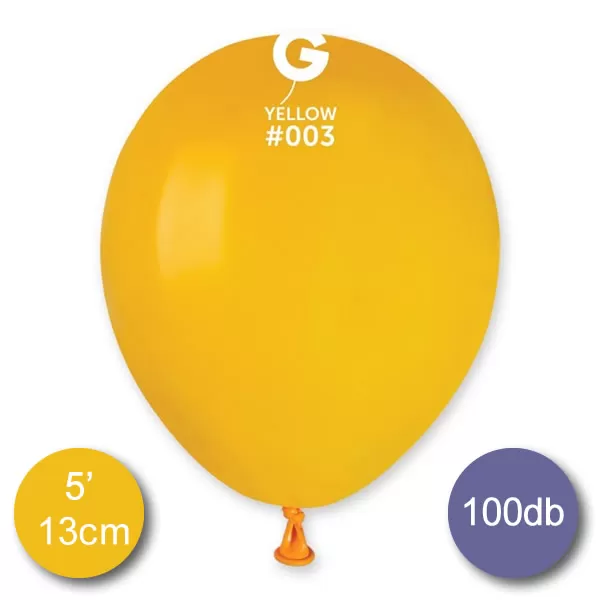 Pasztel, sötét sárga, 100 db GÖMB, 13cm
