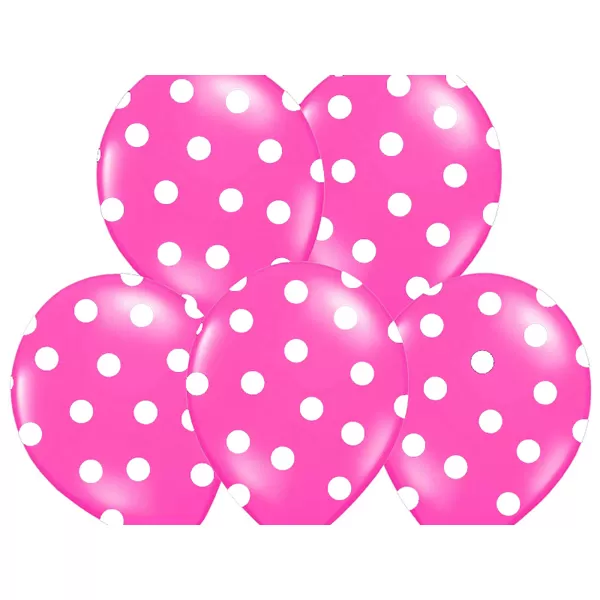 Pöttyös léggömb, nagy csomag, 30cm, pink színben, 50 db/cs