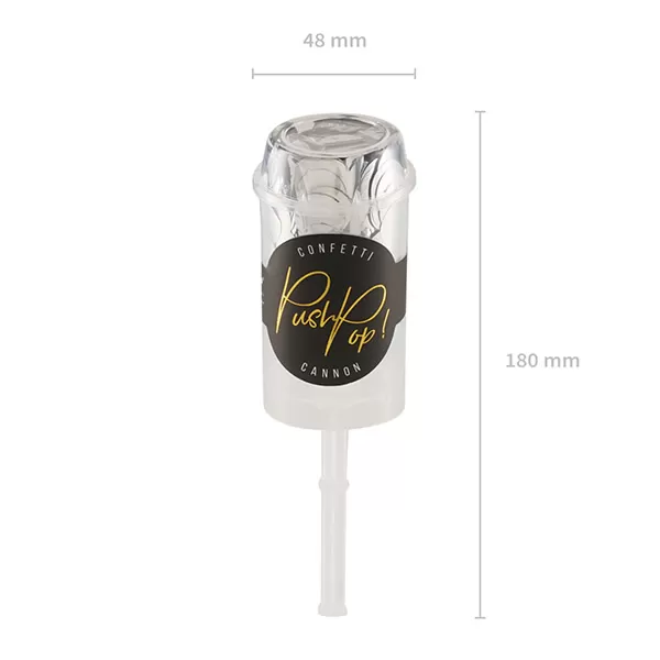 Push Pop konfetti kilövő, ezüst