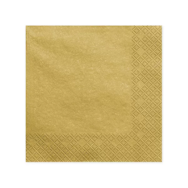 Szalvéta, 20 DB, 33X33 CM, 3 rétegű, arany