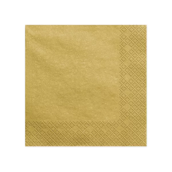 Szalvéta, arany, 3 rétegű, 40X40cm, 20db