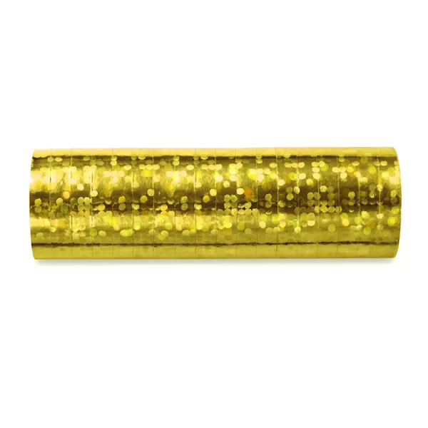 Szerpentin , hologramos, arany színű, 3,8m, 18 db/cs