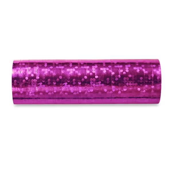 Szerpentin , hologramos, pink színű, 3,8m, 18 db/cs