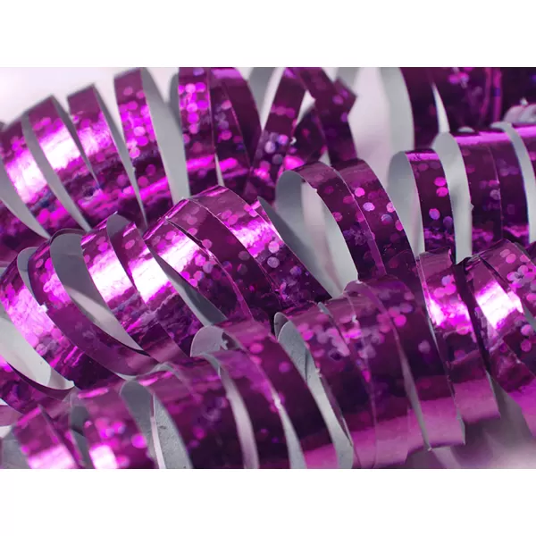 Szerpentin , hologramos, pink színű, 3,8m, 18 db/cs