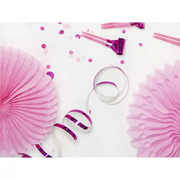 Szerpentin , hologramos, pink színű, 3,8m, 18 db/cs