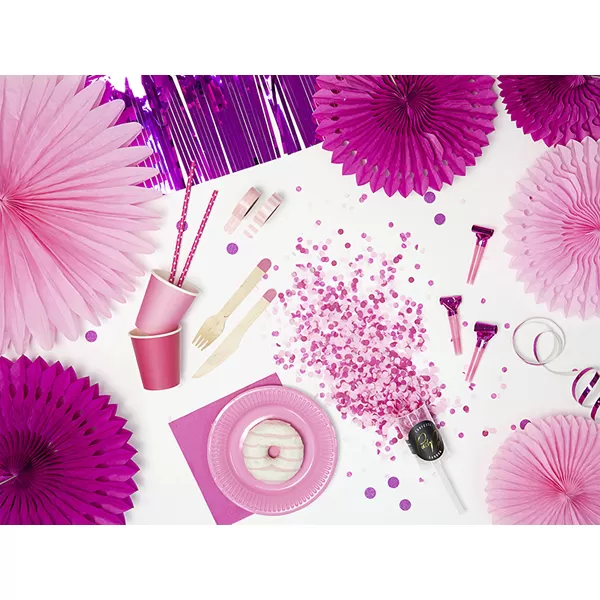Szerpentin , hologramos, pink színű, 3,8m, 18 db/cs