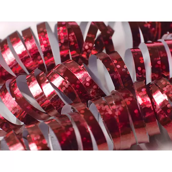 Szerpentin , hologramos, piros színű, 3,8m, 18 db/cs
