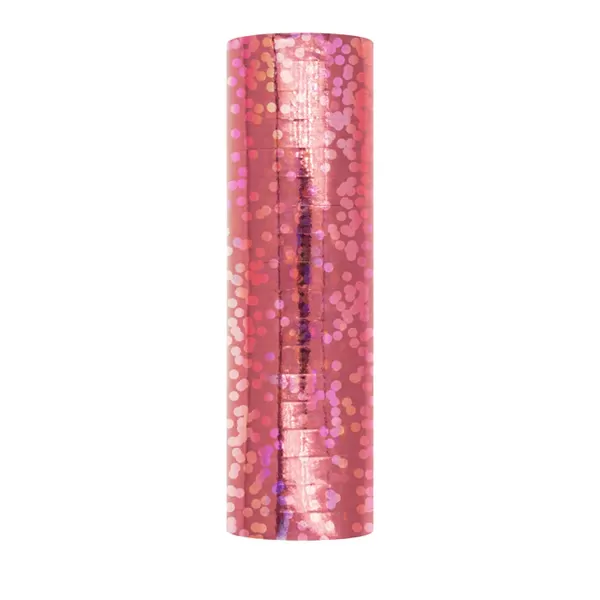 Szerpentin , hologramos, világos pink színű, 3,8m, 18 db/cs