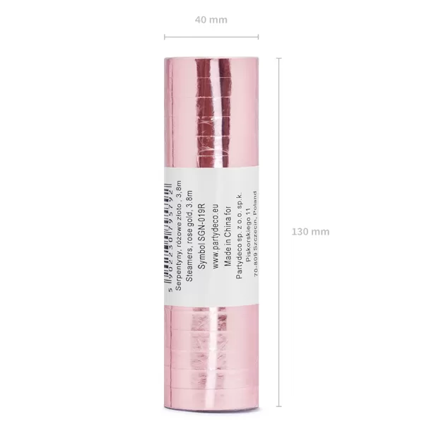 Szerpentin rosegold színű, 3,8m, 18db/cs