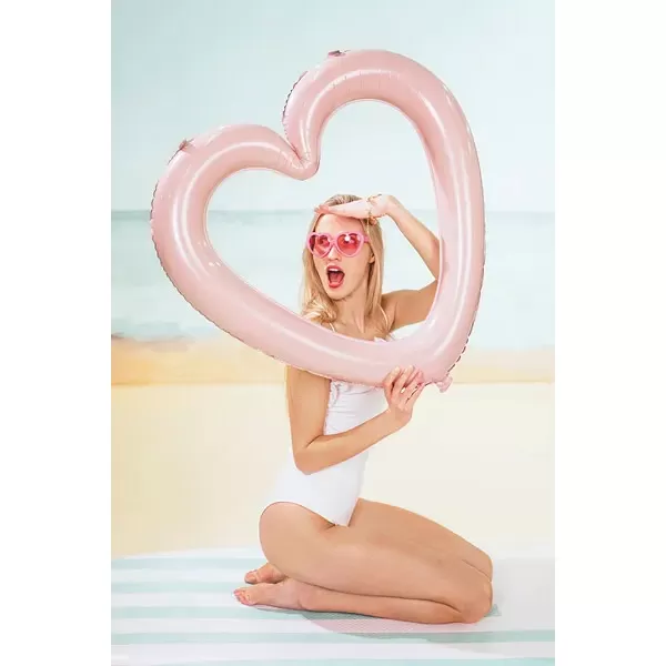 Szív alakú keret fólia lufi, light pink, 86 cm