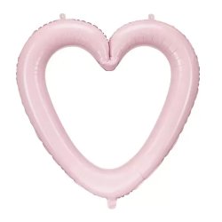 Szív alakú keret fólia lufi, light pink, 86 cm