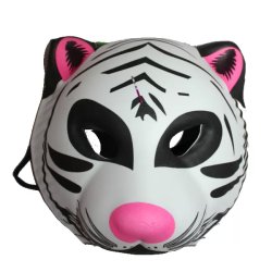 Tigris álarc, fehér, polifoam