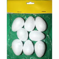 Tojás, hungarocellből, 5cm, 8db/csomag