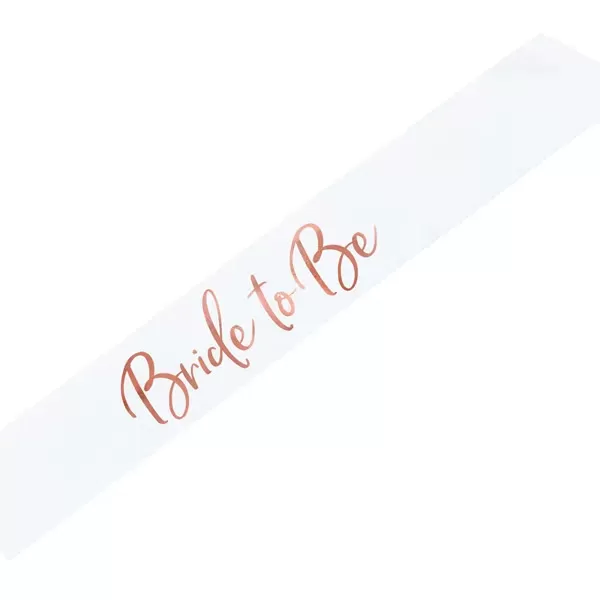 Vállszalag  fehér, rose gold betűkkel, Bride to be, 75cm