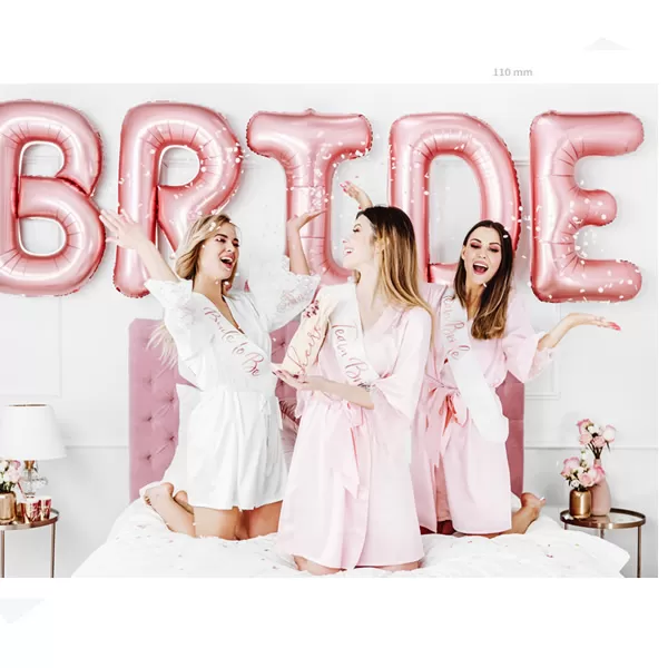 Vállszalag  fehér, rose gold betűkkel, Team Bride, 75cm