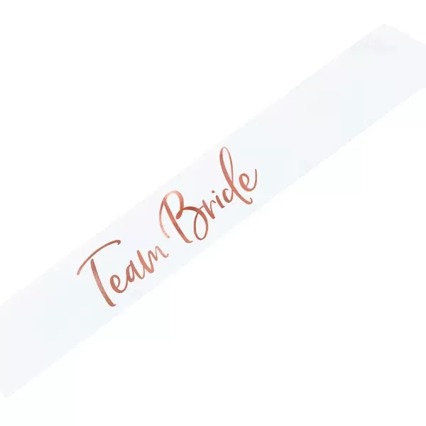 Vállszalag  fehér, rose gold betűkkel, Team Bride, 75cm