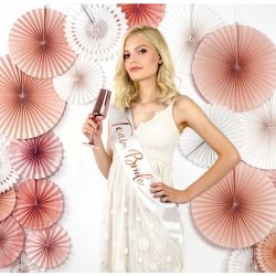 Vállszalag  fehér, rose gold betűkkel, Team Bride, 75cm