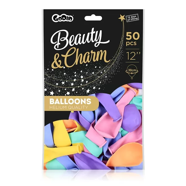 Vegyes csomag lufi, makaron színű, 50 db, 30 cm