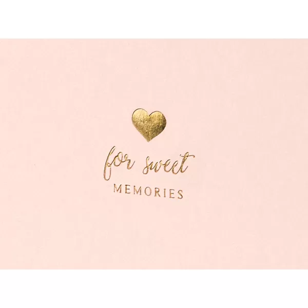 Vendégkönyv, For sweet memories felírattal, púder pink