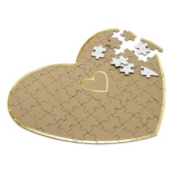 Vendégkönyv, puzzle, szív alakú