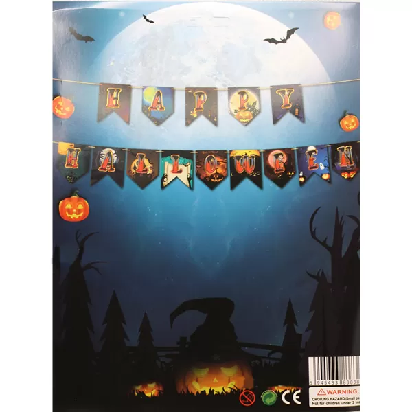 Zászló fűzér - Happy Halloween, 2.5 méter